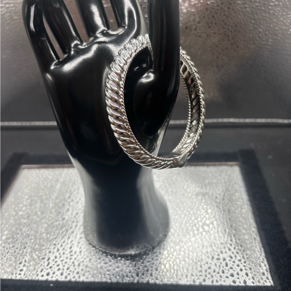 Silver Twisted Bangle Bangle - Picture 3 of 5